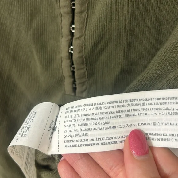 Soft A&F Rib Green Bodysuit with hook & eye closure XL - Picture 4 of 7